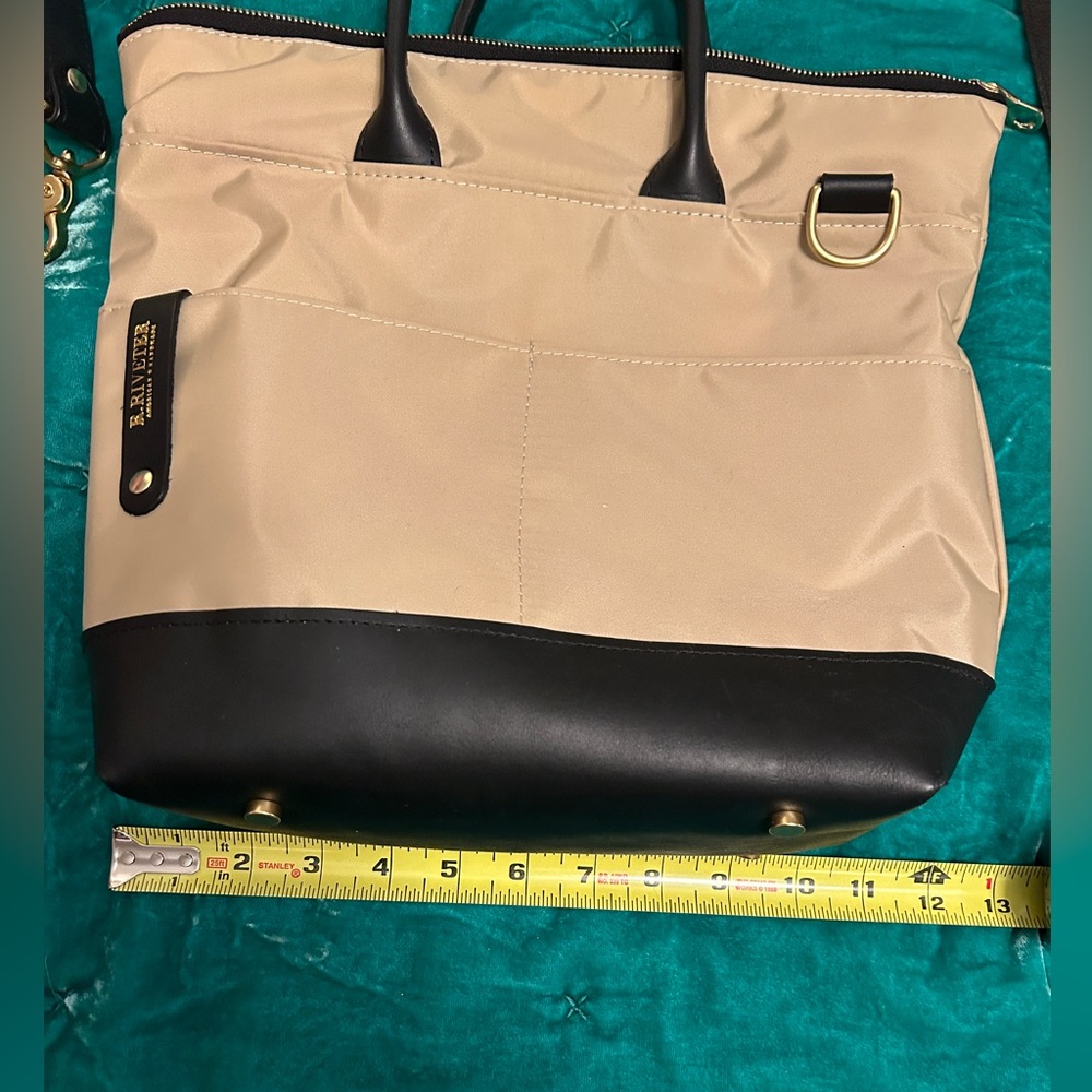 R. Riveter Otto Cream Nylon and Leather Bag - Picture 3 of 11